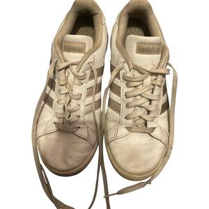 Adidas Rose Gold  & White Low-Top Sneakers